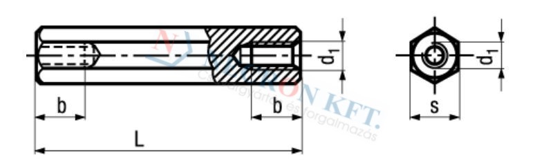 Distanzhalter sechskant mit Innengewinde beidseitig 3320